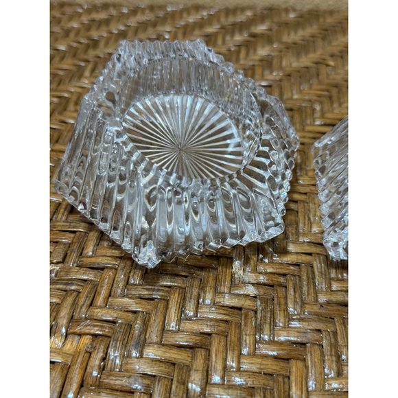 Vintage ANNA HUTTE BLEIKRISTALL Lead Crystal Candle Holder Pillar Set of 2 - Picture 2 of 8